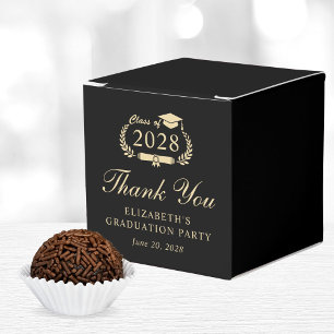 Elegant Black Gold Graduation Party Thank You Favor Boxes