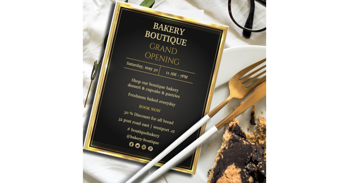 Elegant Black & Gold Grand Opening invitation Flyer