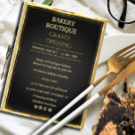 Elegant Black & Gold Grand Opening invitation Flyer<br><div class="desc">Grand opening invitation in an elegant black and gold design for your business,  perhaps a store,  a restaurant,  or a beauty salon. Add your own logo too!</div>
