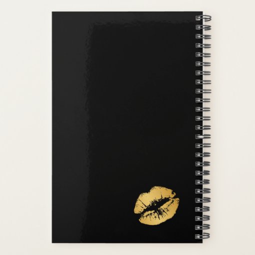 Elegant Black & Gold Hair Appointment Book Planner Zazzle