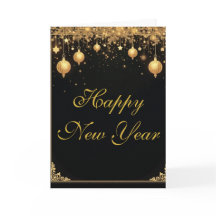 Elegant Black & Gold Happy New Year
