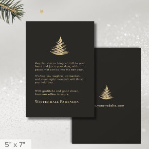 Elegant Black Gold Holiday Wishes Business Card