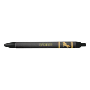 Elegant Black Gold Horse personalized School Pen