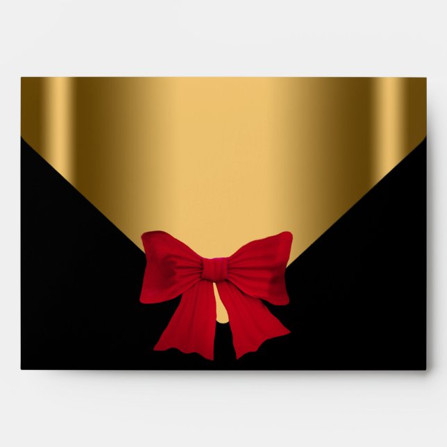 Elegant Black Gold Invitation Envelope (Front)
