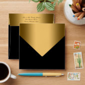 Elegant Black Gold Invitation Envelope (Desk)