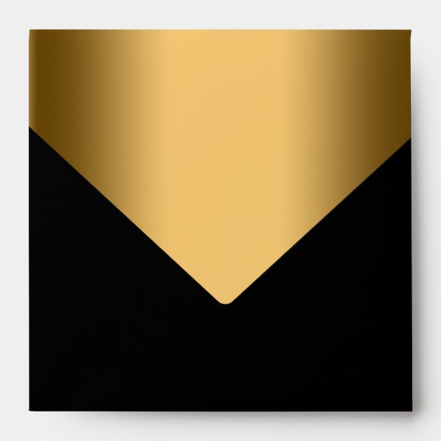 Elegant Black Gold Invitation Envelope (Front)