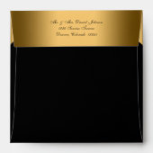 Elegant Black Gold Invitation Envelope (Back (Top Flap))