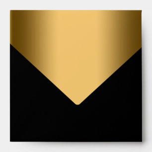 Elegant Black Gold Invitation Envelope