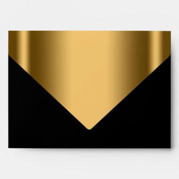 Elegant Black Gold Invitation Envelope by decembermorning at Zazzle