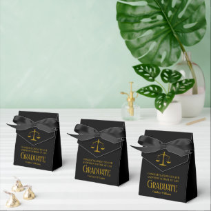 Elegant Black Gold Law School Graduation Party Favor Boxes