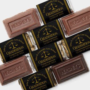 Elegant Black Gold Law School Graduation Party Hershey's Miniatures