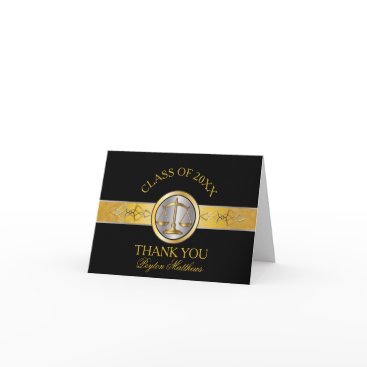 Elegant Black Gold Law School Graduation Thank You Elegant Black Gold Law School Graduation Thank You