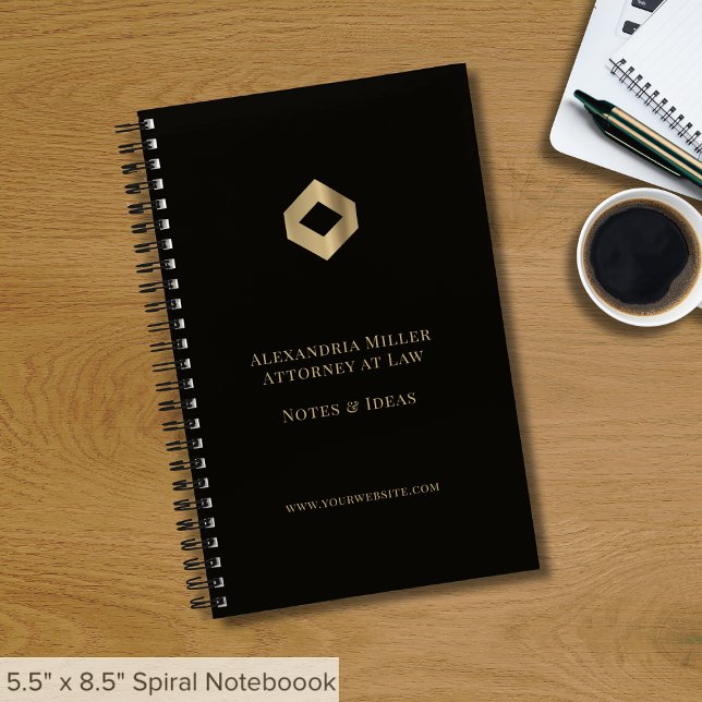 Elegant Black Gold Logo Business Notebook (Creator Uploaded)