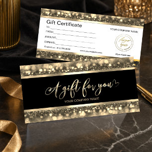 Elegant Black & Gold Logo Gift Certificate