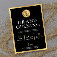 Elegant Black Gold Logo New Business Opening Event