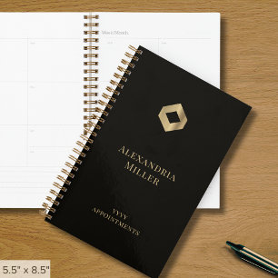Elegant Black Gold Logo Planner