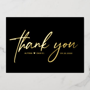 Elegant Black & Gold Luxury Black tie Wedding Foil Invitation