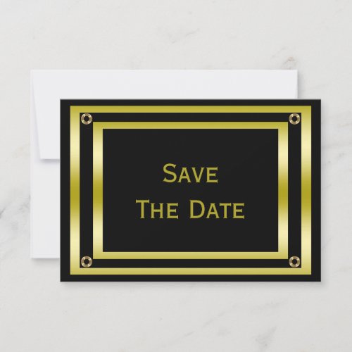 Elegant Black  Gold  Mans 35th Save The Date