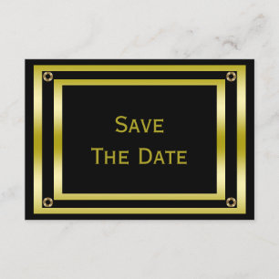 Elegant Black & Gold Man's 80th Save The Date