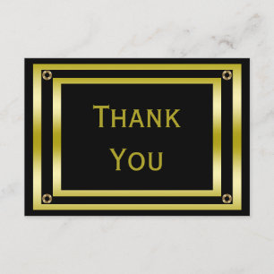 Elegant Black & Gold Man's Thank You