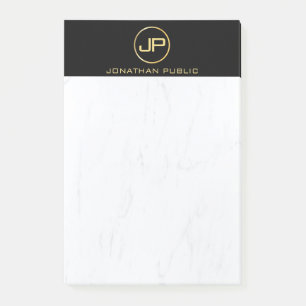 Elegant Black Gold Marble Simple Modern Template Post-it Notes