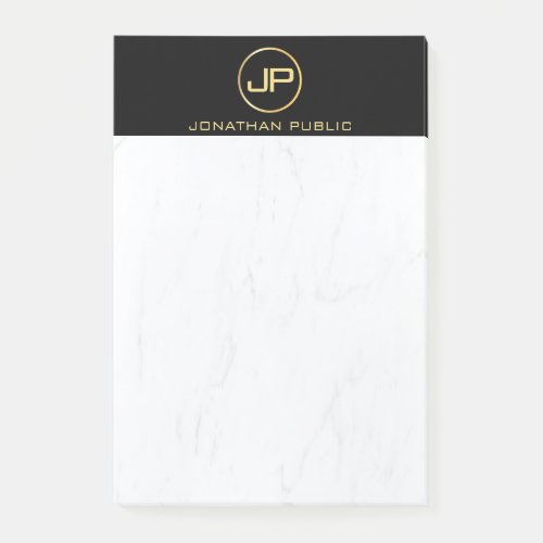 Elegant Black Gold Marble Simple Modern Template Post_it Notes