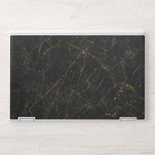 Elegant black gold marble stone Laptop skin