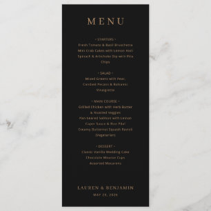 Elegant Black Gold Menu