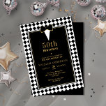 Elegant Black & Gold Milestone Age Tuxedo Birthday Invitation<br><div class="desc">This "Elegant Black & Gold Gingham Tuxedo Birthday Invitation" is a sophisticated and stylish way to celebrate a milestone birthday or host a tuxedo-themed party. The design features a classic black and gold color scheme, conveying a sense of timeless elegance and refined taste. A playful touch of black and white...</div>