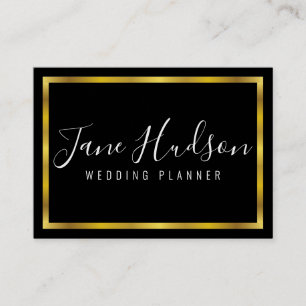 Elegant Black Gold Minimalist Editable 3.5x2.5 Business Card