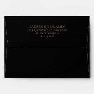 Elegant Black Gold Minimalist Envelope