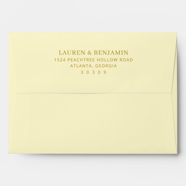 Elegant Black Gold Minimalist Envelope (Back (Top Flap))