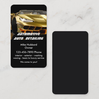 Elegant Black gold Mobile Auto Car Wash Detailing Business Card