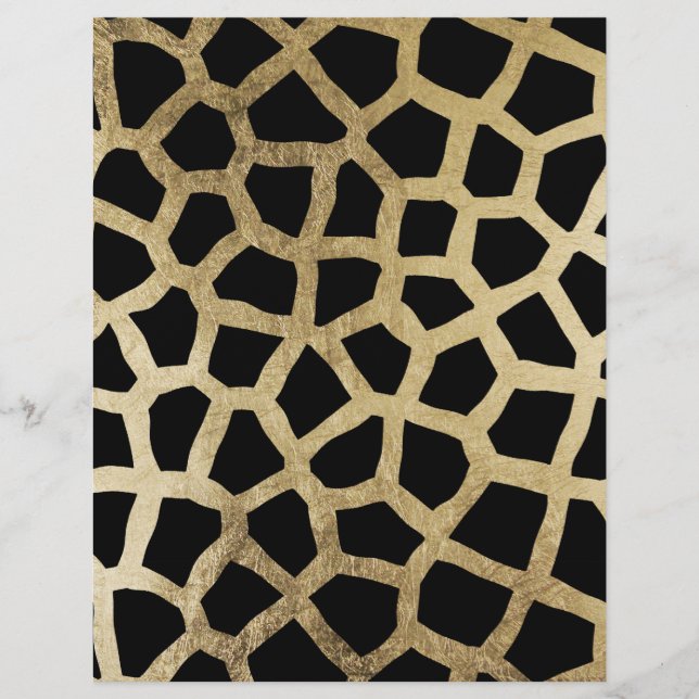 Elegant black gold modern animal print flyer (Front)