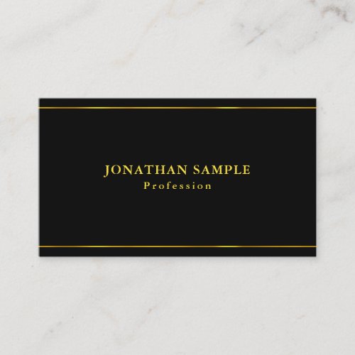 Elegant Black Gold Modern Artistic Template Cool Business Card