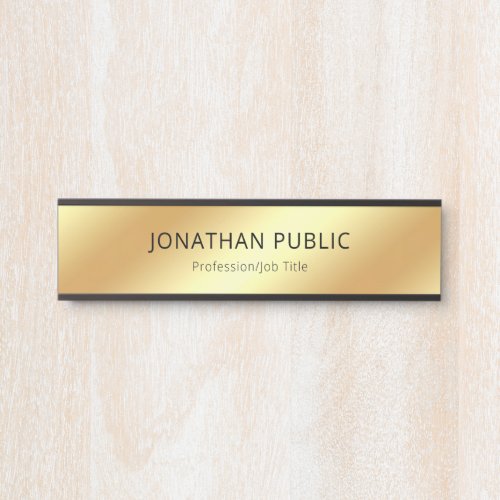 Elegant Black Gold Modern Glamour Luxury Hanging Door Sign