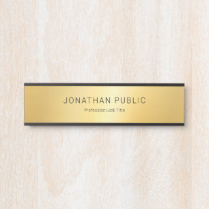 Elegant Black Gold Modern Glamour Template Door Sign