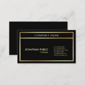 Elegant Black Gold Modern Professional Plain Business Card (Front/Back)