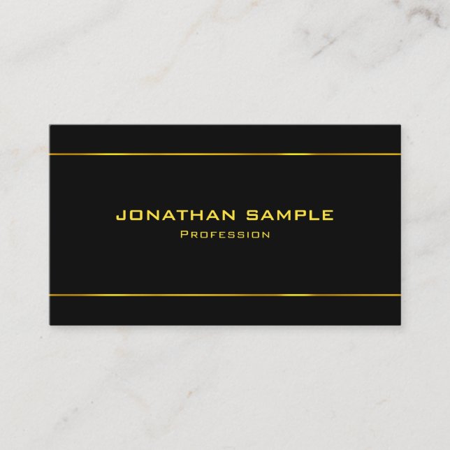 Elegant Black & Gold Modern Professional Template Business Card (Front)