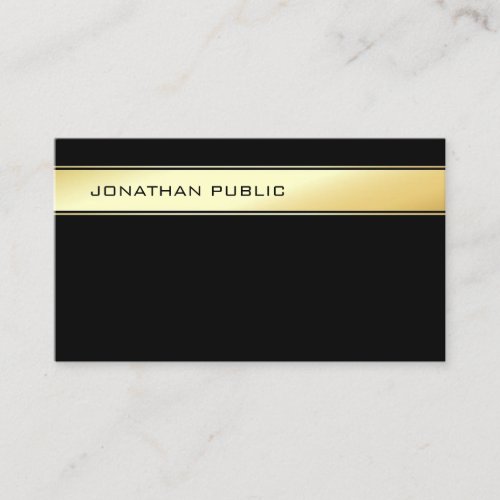 Elegant Black Gold Modern Simple Professional Business Card