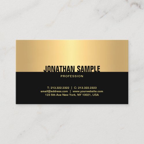 Elegant Black Gold Modern Sophisticated Template Business Card