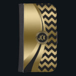 Elegant Black & Gold Modern Zigzag Chevron Pattern Samsung S4 Wallet Case<br><div class="desc">Black and gold and black modern geometric zigzag chevron pattern and dynamic modern lines design. Custom and optional monogram. Several variation on this design, with different position of the elements and different color combinations. Not actual glitter or metallic finish, but digital image effect. If you need any help customizing, changing...</div>
