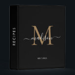 Elegant Black Gold Monogram Script Name Initial Mini Binder<br><div class="desc">Elegant Black Gold Monogram Script Name Initial Mini Binder</div>