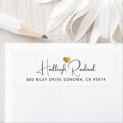 Elegant Black Gold Monogram Script Name Stylish Label