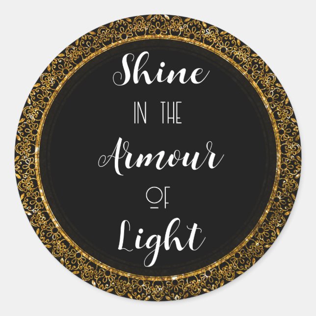 Elegant Black & Gold Motivation Stickers (Front)