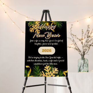 Elegant Black & Gold New Year Collection 2026 Foam Board