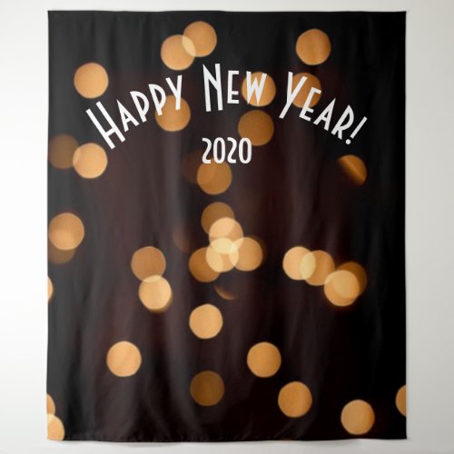 Elegant Black Gold New Years Photo Booth Backdrop