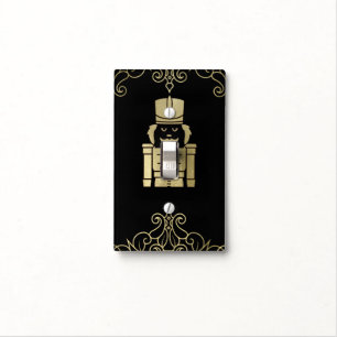 Elegant Black & Gold Nutcracker Light Switch Cover