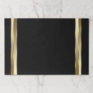 Elegant Black Gold Party Paper Placemats