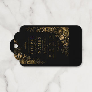 Elegant Black & Gold Personalized  Foil Gift Tags